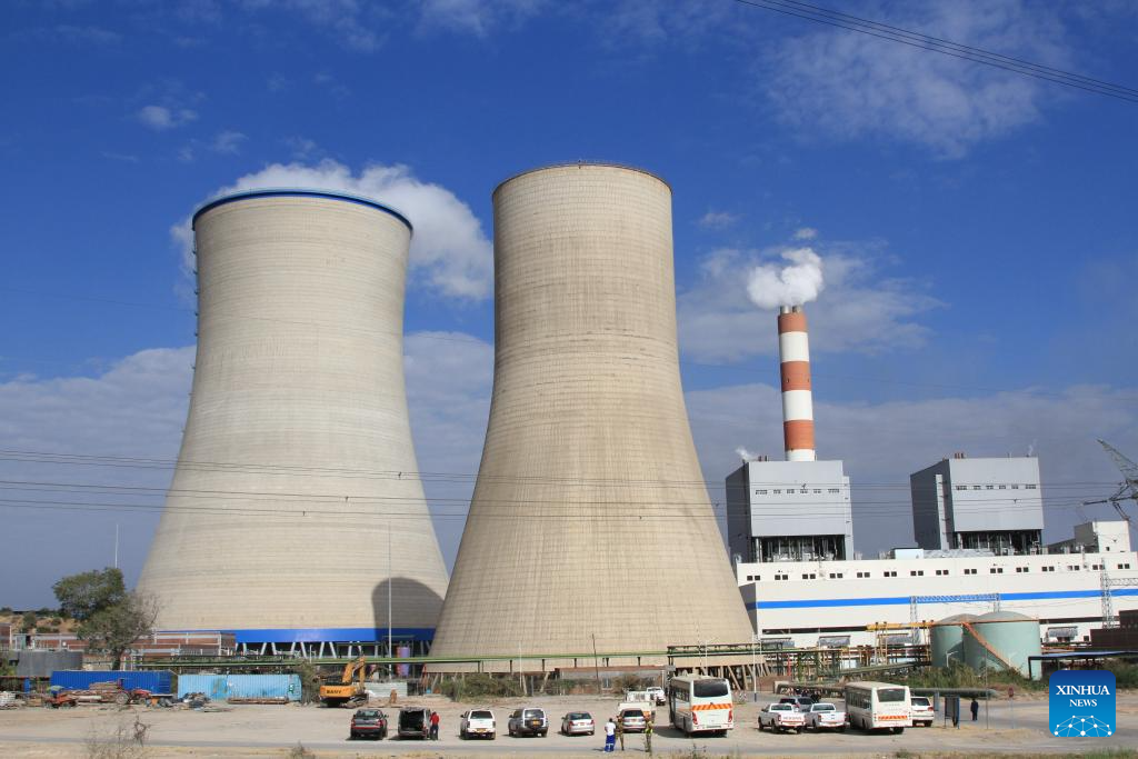 This photo taken on Aug. 3, 2023 shows an exterior view of Hwange Thermal Power Station in Hwange, Zimbabwe. The expansion project of the power station was commissioned by Zimbabwean President Emmerson Mnangagwa on Thursday. Photo: Xinhua/Zhang Baoping