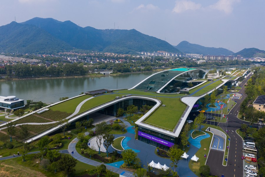 aerial photo taken on Aug. 24, 2023 shows the Fuyang Water Sports Center in Hangzhou, east China's Zhejiang Province. Photo: Xinhua/Xu Yu